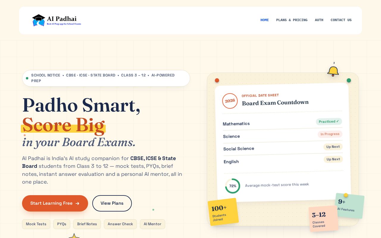 AI Padhai website preview